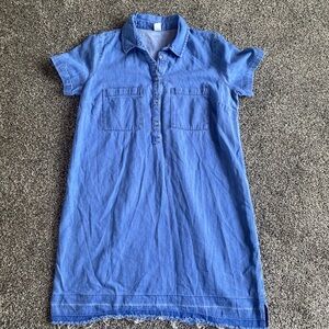 Casual Blue Denim Shirt Dress